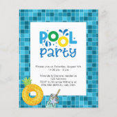 Uitnodiging voor een zwembadfeest met blauw water  flyer (Voorkant)