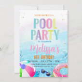 Uitnodiging voor een zwembadfeest Tropisch feest Z (Voorkant)