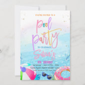 Uitnodiging voor een zwembadfeest Tropisch feest Z (Voorkant)