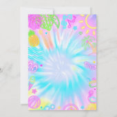 Uitnodiging voor een zwembadfeest, Zomer Glow neon (Achterkant)