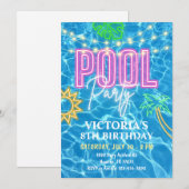 Uitnodiging voor een zwembadfeest, Zomerfeest in h (Voorkant / Achterkant)