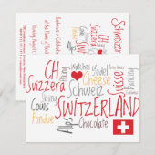 Uitnodiging voor een Zwitsers thema-evenement (Voorkant / Achterkant)