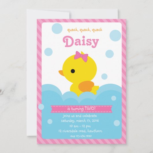 Uitnodiging voor eenden / Uitnodiging voor rubbere (Voorkant)