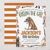 Uitnodiging voor eendenjacht op verjaardag (Voorkant / Achterkant)