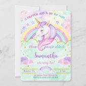 Uitnodiging voor eenhoorn verjaardagsfeestje (Voorkant)