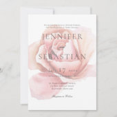 Uitnodiging voor eenroze rosebud Flower Weddenscha (Voorkant)