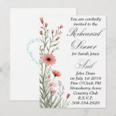 Uitnodiging voor eenvoudig repetitiediner (Voorkant / Achterkant)