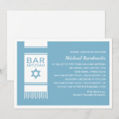 Uitnodiging voor eenvoudige bar mitswa (Voorkant / Achterkant)