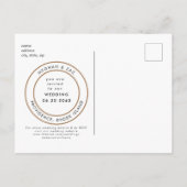 Uitnodiging voor eenvoudige bruiloft met budgetfot (Achterkant)