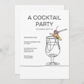 Uitnodiging voor Eenvoudige Cocktails (Voorkant / Achterkant)
