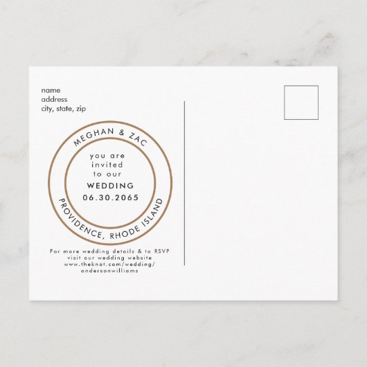 Uitnodiging voor eenvoudige huwelijksfeest met bud (Achterkant)