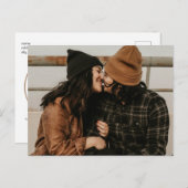 Uitnodiging voor eenvoudige huwelijksfeest op budg (Voorkant / Achterkant)