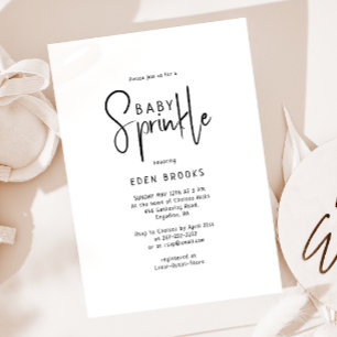 Uitnodiging voor eenvoudige, moderne neutrale Baby