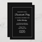 Uitnodiging voor eenvoudige, omhulde bachelorette (Voorkant / Achterkant)