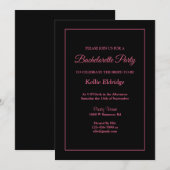 Uitnodiging voor eenvoudige, omhulde bachelorette (Voorkant / Achterkant)