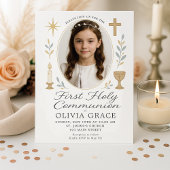 Uitnodiging voor Eerste Communie Meisje met Schulp
