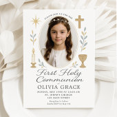 Uitnodiging voor Eerste Communie Meisje met Schulp