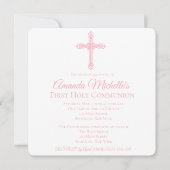 Uitnodiging voor Eerste Communie met Kruis en Vier (Voorkant)