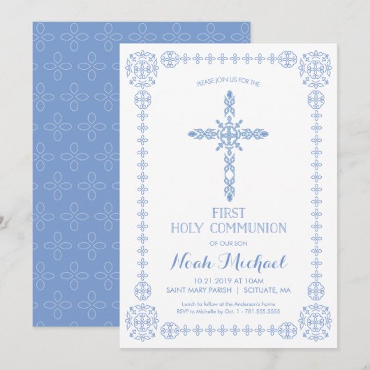 Uitnodiging voor eerste Heilige Communie (Voorkant / Achterkant)