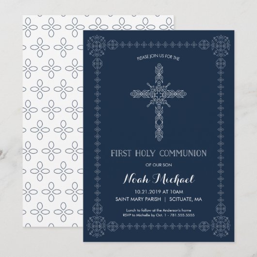 Uitnodiging voor eerste Heilige Communie (Voorkant / Achterkant)