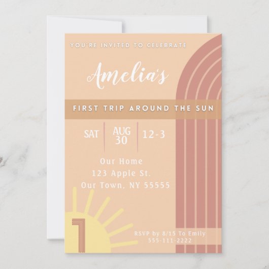 Uitnodiging voor eerste reis rond de zon (Voorkant)