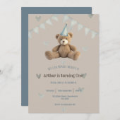 Uitnodiging voor eerste verjaardag (Voorkant / Achterkant)