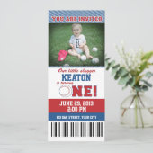 Uitnodiging voor eerste verjaardag honkbal (Staand voorkant)