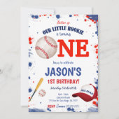 Uitnodiging voor eerste verjaardag honkbal (Voorkant)