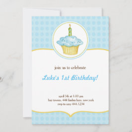 Uitnodiging voor eerste verjaardag kleine Cupcake