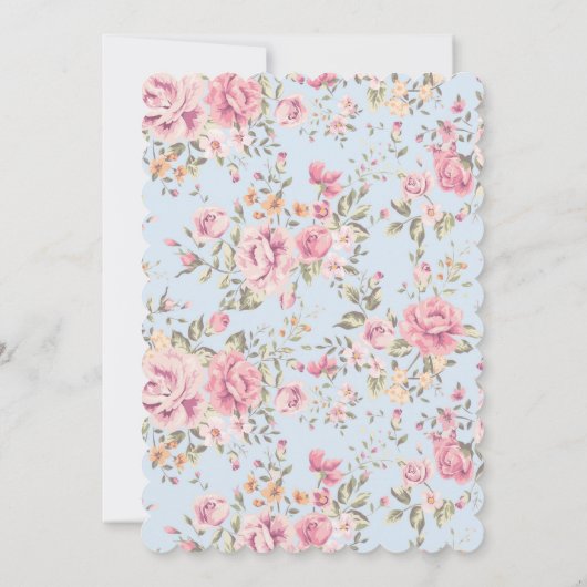 Uitnodiging voor eerste verjaardag meisje - Shabby (Achterkant)