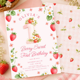 Uitnodiging voor eerste verjaardag met Berry Sweet