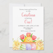 Uitnodiging voor eerste verjaardag Pasen (Voorkant)