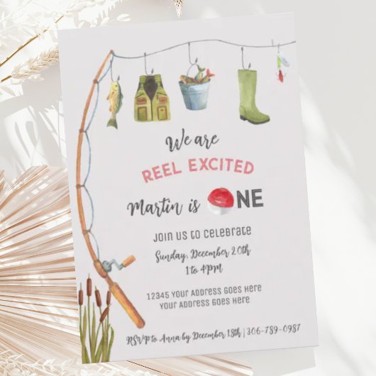 Uitnodiging voor eerste verjaardag Reel Excited Fi