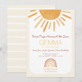 Uitnodiging voor eerste verjaardag rond de Zon (Voorkant / Achterkant)