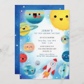 Uitnodiging voor eerste verjaardag van buitenruimt (Voorkant / Achterkant)