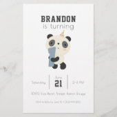  uitnodiging voor eerste verjaardag van Cute Panda Briefpapier (Voorkant)