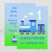 Uitnodiging voor eerste verjaardag van de kleine t (Voorkant / Achterkant)