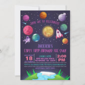 Uitnodiging voor eerste verjaardag van de ruimte - (Voorkant)