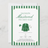 Uitnodiging voor eerste verjaardag van Green Jacke (Voorkant)