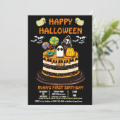 Uitnodiging voor eerste verjaardag van Halloween (Staand voorkant)