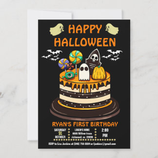 Uitnodiging voor eerste verjaardag van Halloween