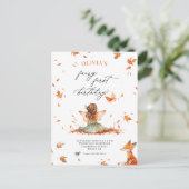 Uitnodiging voor eerste verjaardag van Herfstfee e (Staand voorkant)