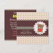 Uitnodiging voor eerste verjaardag van mijn Beary (Voorkant / Achterkant)