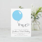 Uitnodiging voor eerste verjaardagsballon (Staand voorkant)