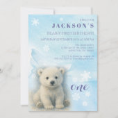 Uitnodiging voor eerste verjaardagsfeestje in de w (Voorkant)