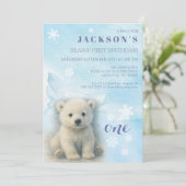 Uitnodiging voor eerste verjaardagsfeestje in de w (Staand voorkant)