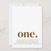 Uitnodiging voor eerste verjaardagsfoto in bruin e (Voorkant)