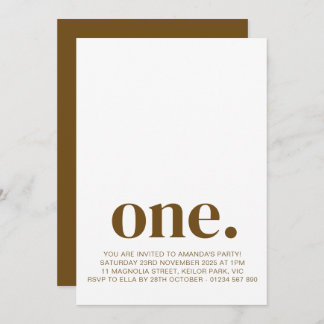 Uitnodiging voor eerste verjaardagsfoto in bruin e