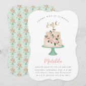 Uitnodiging voor eerste verjaardagstaart (Voorkant / Achterkant)