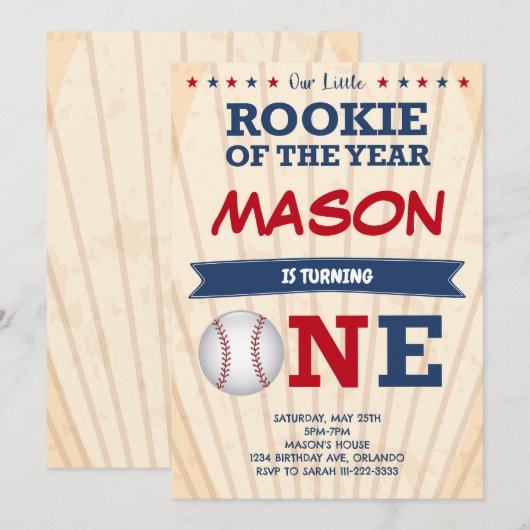 Uitnodiging voor eerste wedstrijd honkbal (Voorkant / Achterkant)